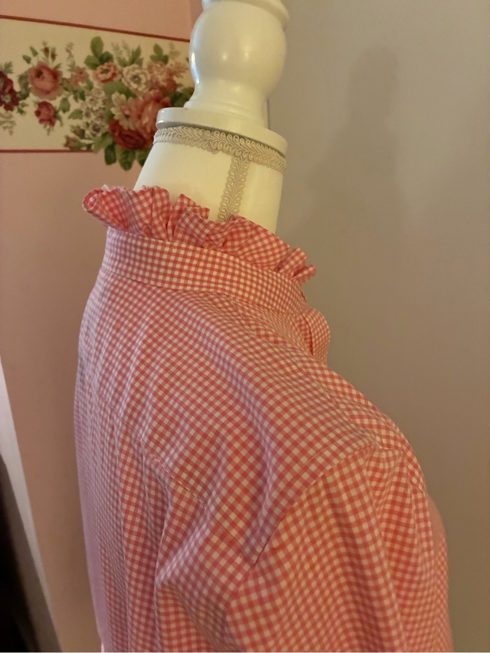 Ralph Lauren Chaps Ruffled Collared Up-Cycled “Girly” shirt. - Picture 7 of 7